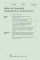 Bl�tter f�r Agrarrecht / Communications de droit agraire